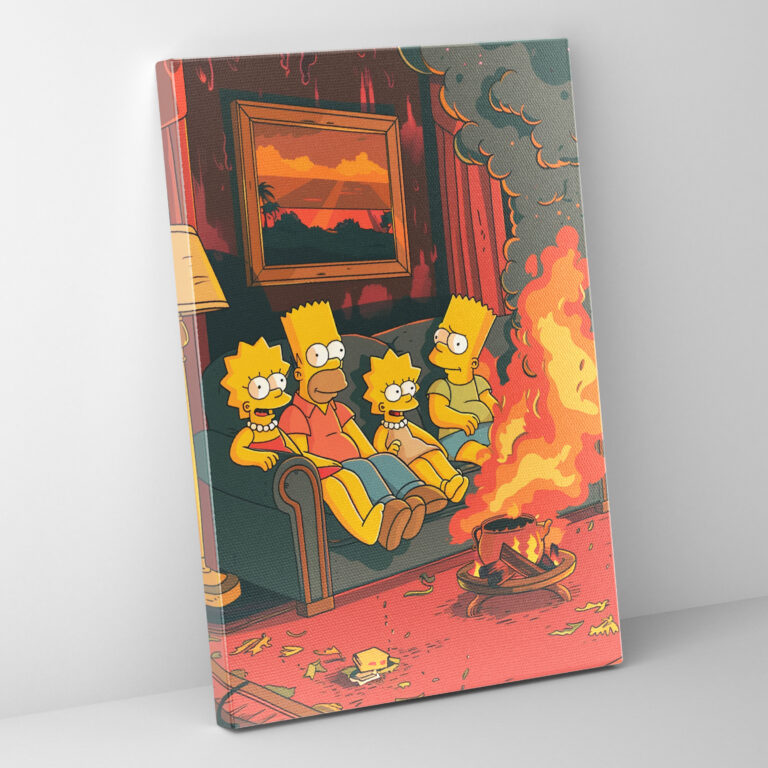 The Simpsons Canvas Print - Retro Cartoon Wall Art - The Simpsons, The Simpsons, Wall Decoration, Canvas Wall Art