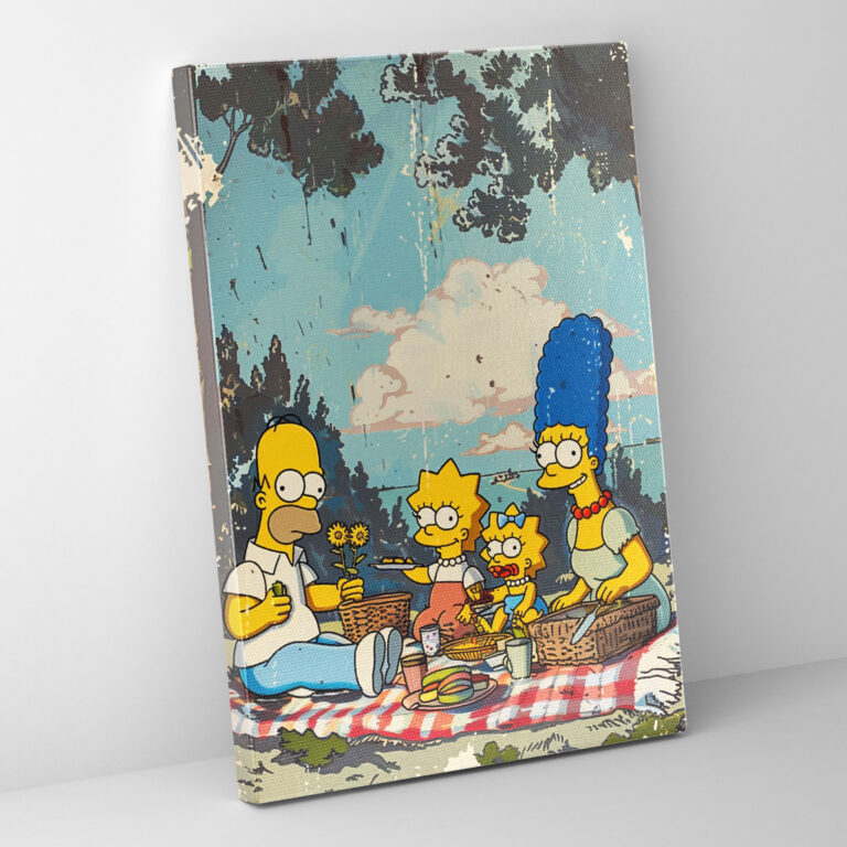 The Simpsons Retro Pop Art Canvas Print - The Simpsons, Simpsons Family, Retro Pop Art, Canvas Print