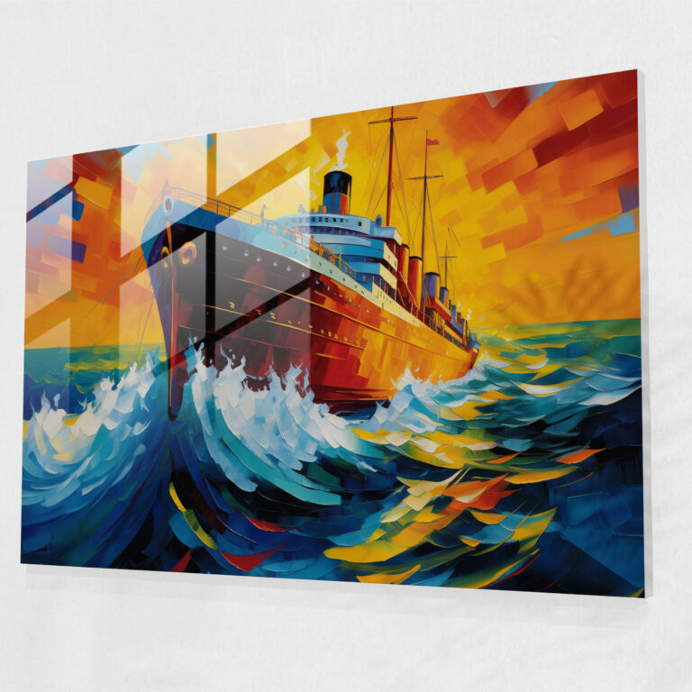 Titanic Pop Art Glass Print - Titanic, Home Decoration, Glass Wall Art, Glass Art