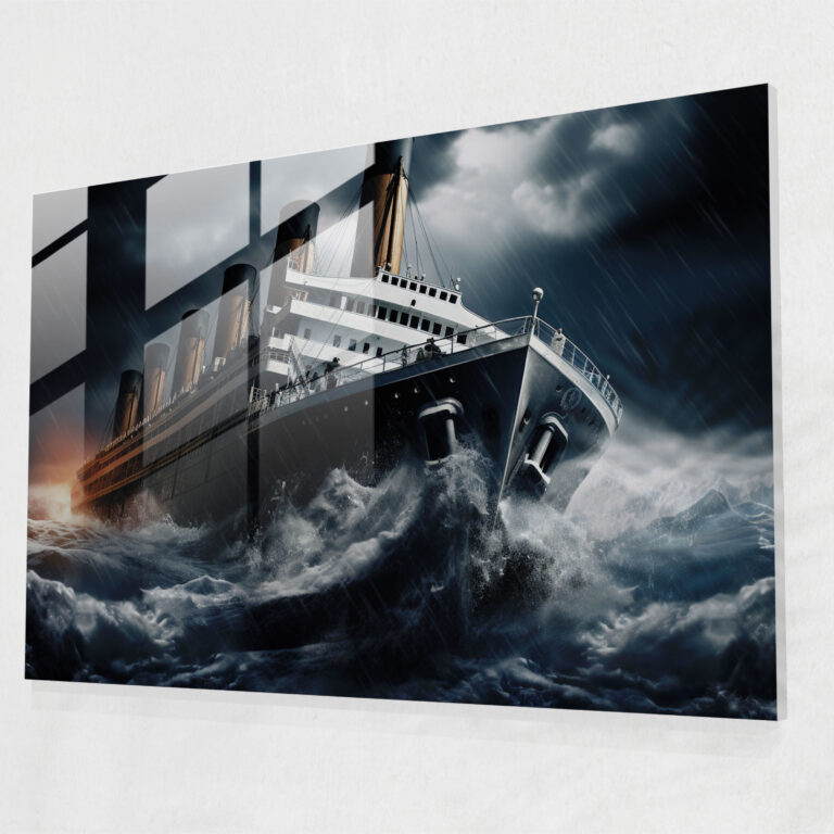 Titanic Glass Print - Titanic, Glass Print, Romance, Modern Art