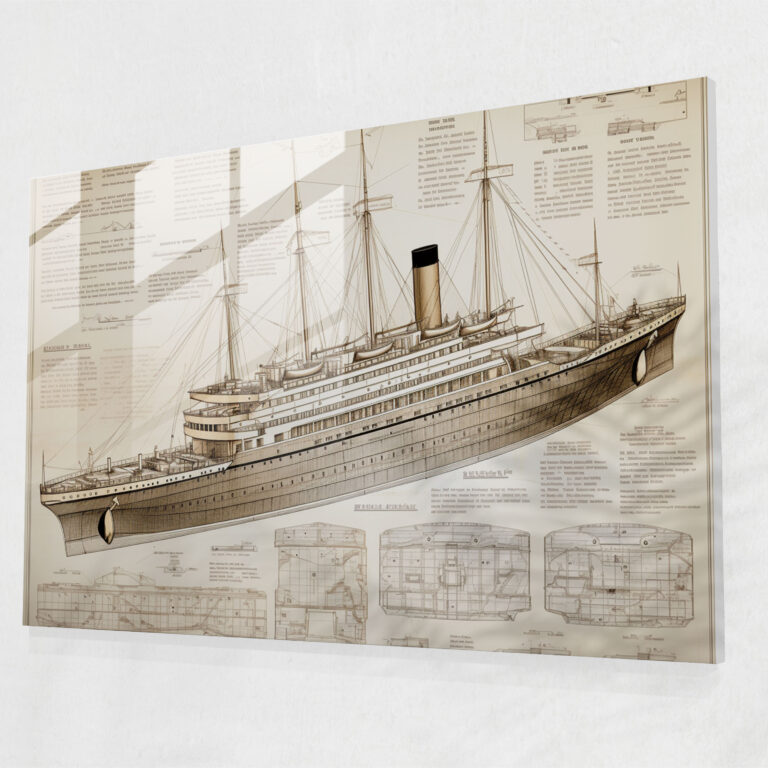 Titanic Glass Wall Art - Titanic, Intricate Construction, Glass Print, Glass Art