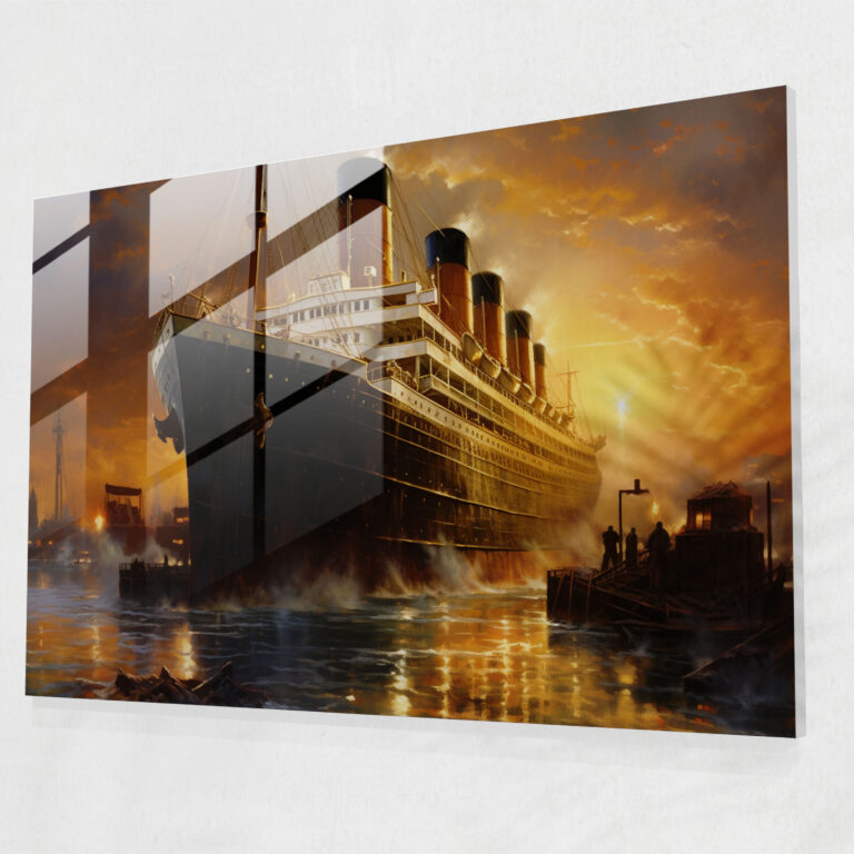 Titanic Glass Wall Art - Titanic, Titanic, Departure, Home Decoration