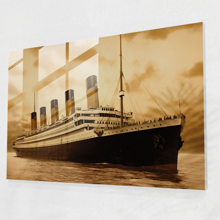 Titanic Glass Print - Titanic, Home Decoration, Majesty, Sepia