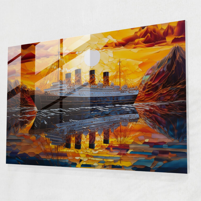 Titanic Sunset Glass Wall Art - Titanic, Glass Print, Glass Wall Art, Serene