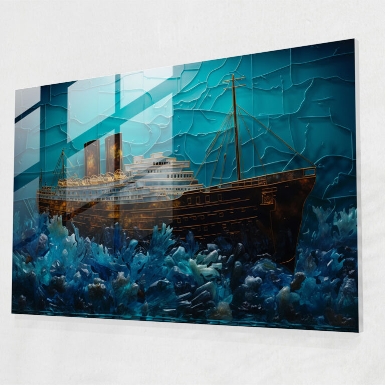 Titanic Stern Glass Wall Art - Titanic, Striking, Titanic, Glass Wall Art