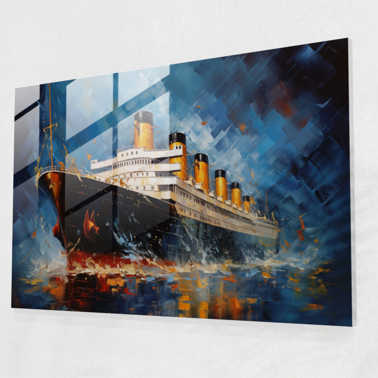 Titanic Glass Wall Art - Contemporary Abstract - Titanic, Glass Print, Power, Contemporary