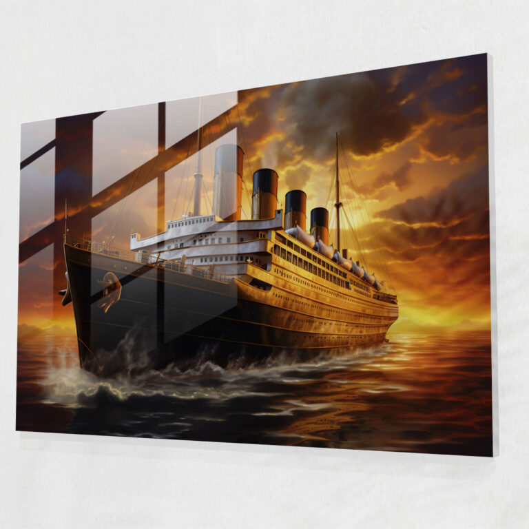 Titanic Glass Print - Realistic Voyage - Titanic, Glass Wall Art, Wall Decoration, Voyage