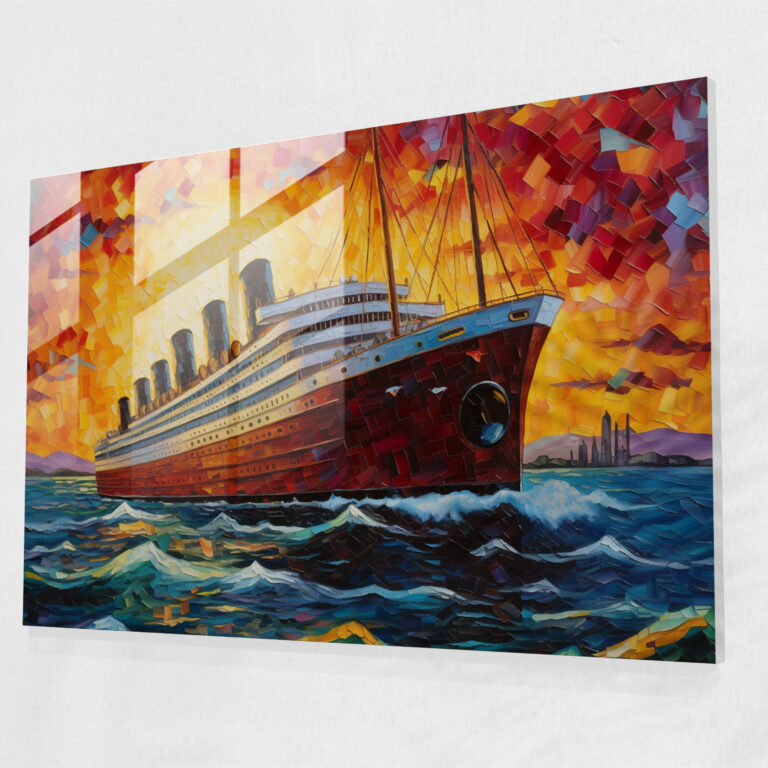 Titanic Glass Wall Art - Vibrant Mosaic - Titanic, Wall Decoration, Vibrancy, Vibrant