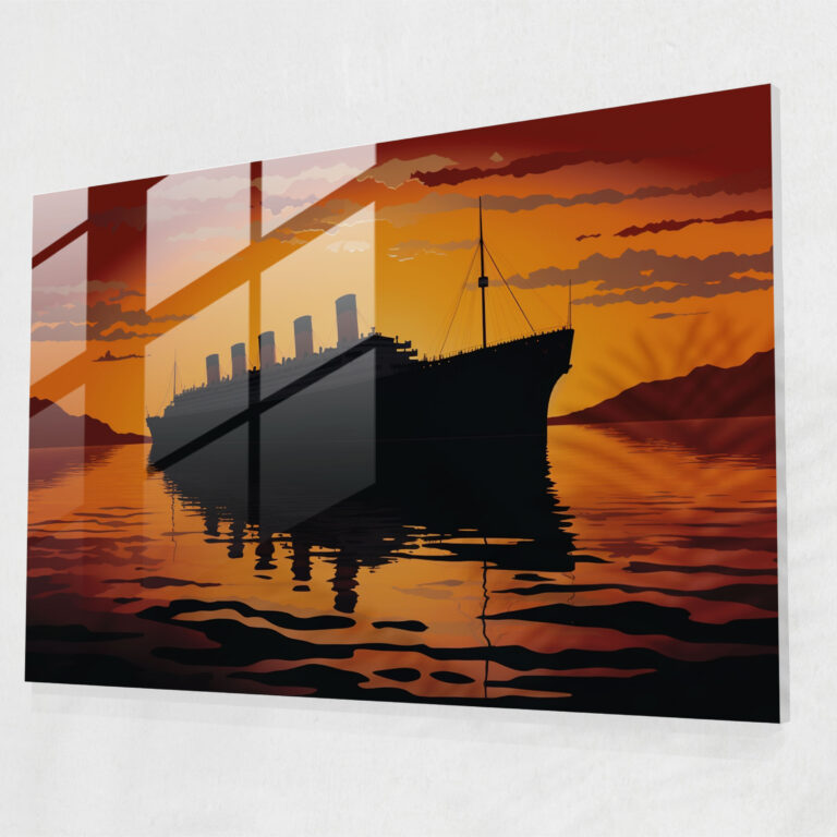Minimalist Titanic Glass Wall Art - Titanic, Final Moments, Wall Decoration, Glass Print