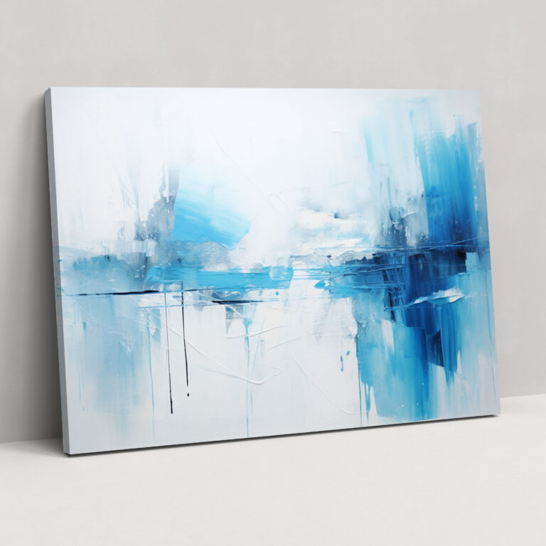 Titanic Abstract Contemporary Art Canvas Print - Titanic, Abstract Contemporary Artwork, Deep Ocean Colors, Ice Blue