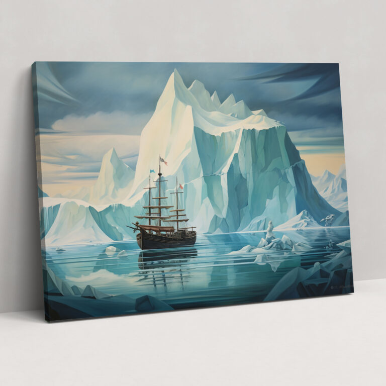 Titanic Surrealist Iceberg Scene Canvas Print - Titanic, Fantastical Scene, Wall Art, Canvas Print