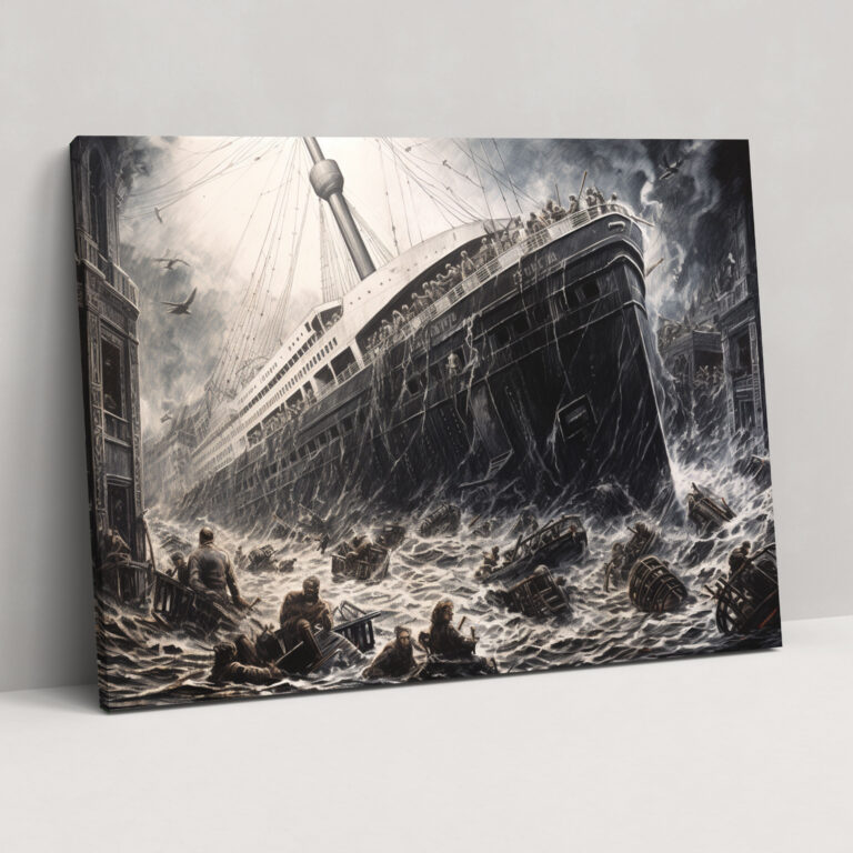 Titanic Wall Art - Detailed Pencil Sketch Of The Sinking Ship - Home Decoration - Titanic, Wall Decoration, Wall Art, Pencil Sketch