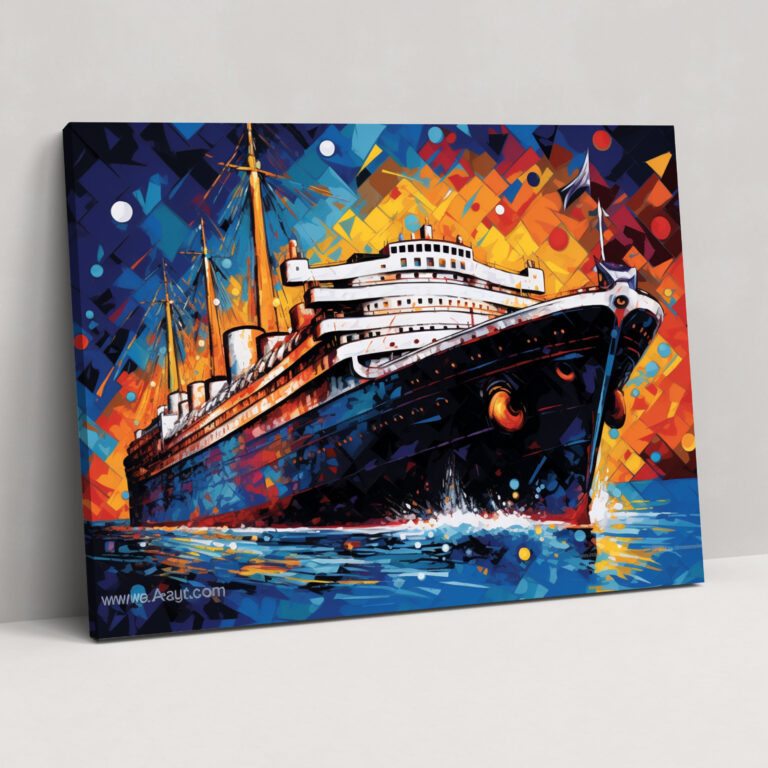 Titanic Wall Art - Pop Art Style Collage - High Quality Canvas Print - Titanic, Canvas, Canvas Wall Art, Vibrant Images