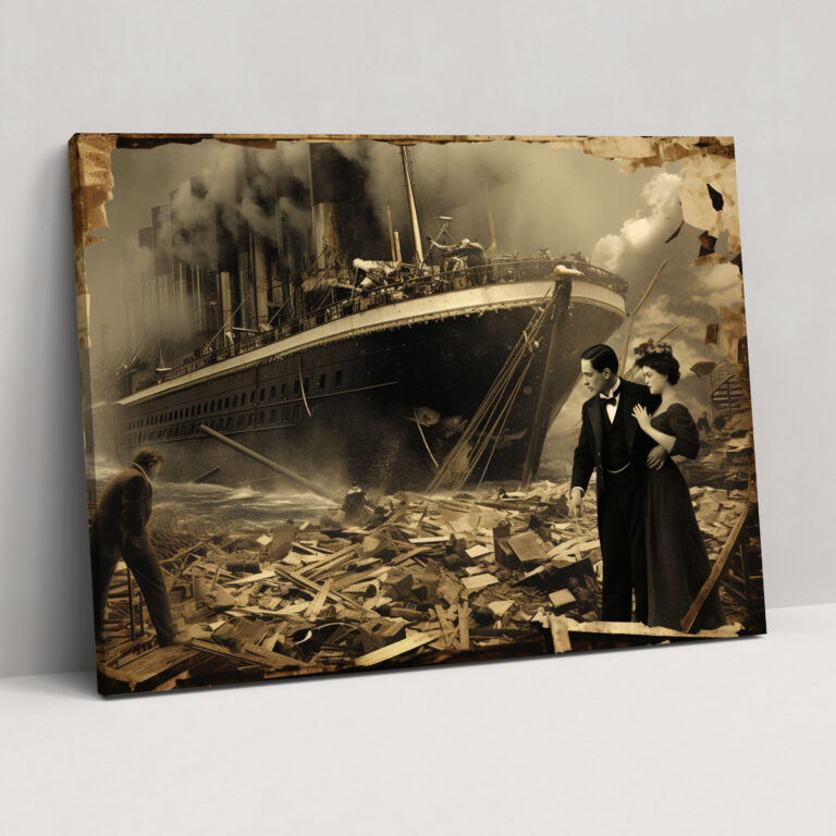 Titanic Canvas Print - Vintage Photograph Collage - Wall Art - Titanic, Vintage Photographs, Collage, Home Decoration
