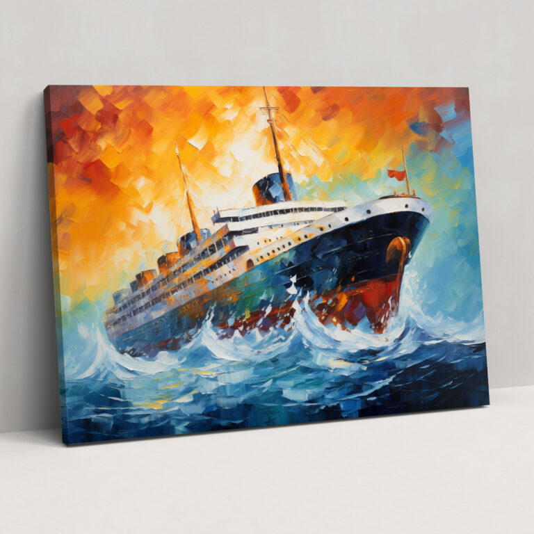 Titanic Canvas Print - Abstract Acrylic Painting - Titanic, Sinking Ship, Home Decoration, Acrylic Painting