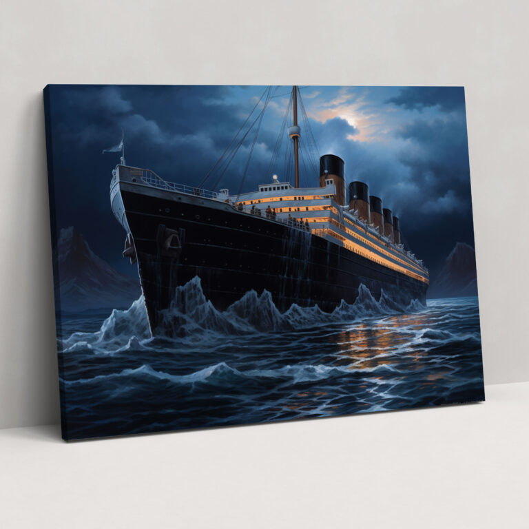 Titanic Canvas Print - Realistic Oil Painting - Titanic, Oil Painting, Canvas, Iceberg