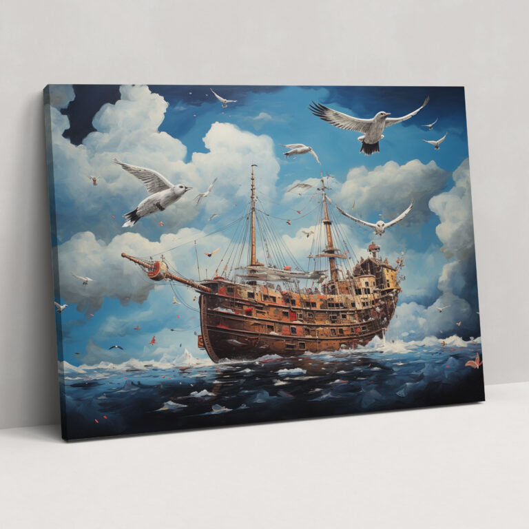 Titanic Canvas Print - Surrealist Mixed Media Artwork - Titanic, Home Decoration, Visual Narrative, Wall Decoration