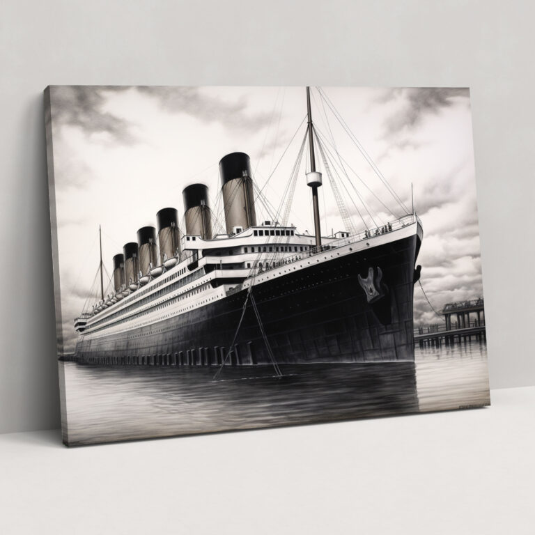 Titanic Canvas Print - Realistic Charcoal Drawing - Titanic, Canvas, Titanic, Realistic Drawing