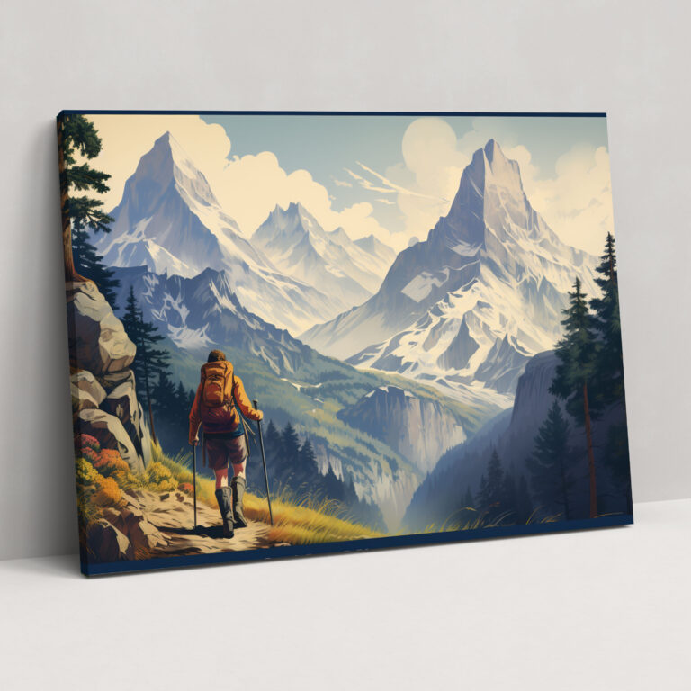 Travel Wall Decoration - Vintage Adventure Poster - Travel, Wall Decoration, Retro Travel, Canvas