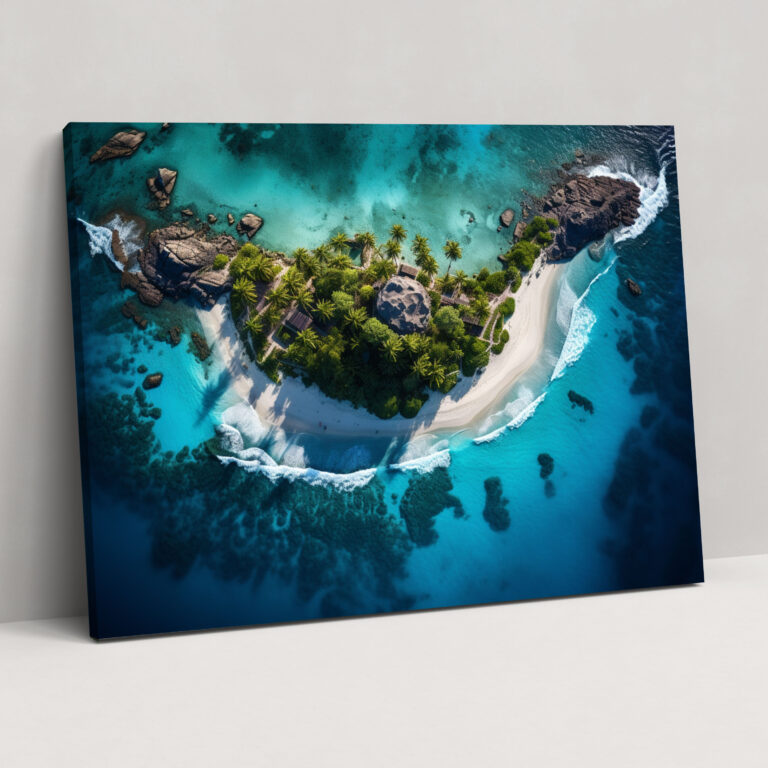 Travel Wall Decoration - Island Paradise Aerial - Travel, Canvas, Wall Art, Canvas Wall Art