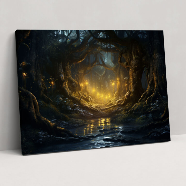 Travel Wall Decor - Mystical Forest Canvas Print - Travel, Fantasy Illustration, Adventures, Mystical Forest