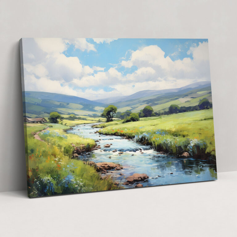 Travel Wall Decoration - Serene Countryside Landscape - Travel, Canvas Print, Oil Painting, Canvas