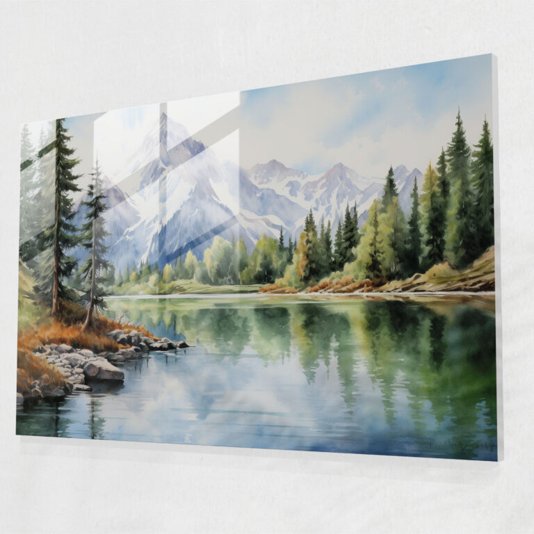 Travel Glass Wall Art - Travel, Serene Lake, Home Decoration, Travel