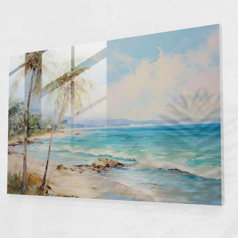 Travel Glass Wall Art - Travel, Tropical Paradise, Beach Scene, Wall Decoration