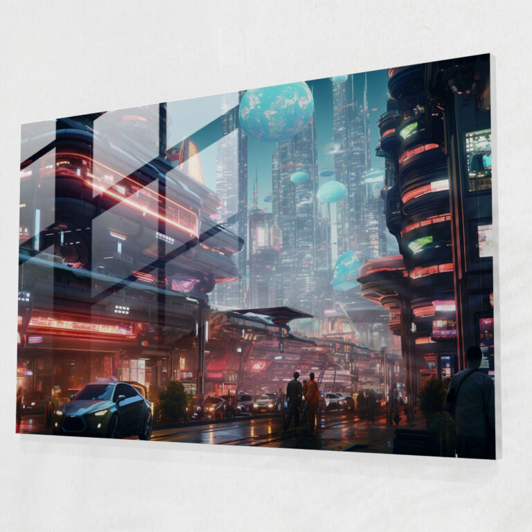 Travel Glass Wall Art - Travel, Urban Energy, Architectural Marvels, Neon Lights