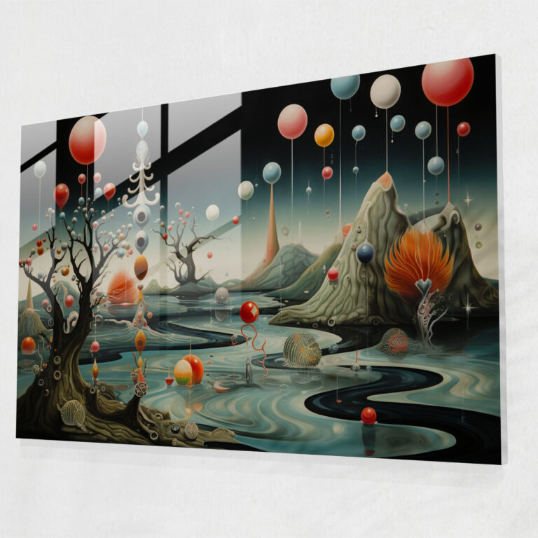 Zen Garden Mixed Media Art - The Zen Garden, Glass Art, Wall Decoration, Floating Orbs