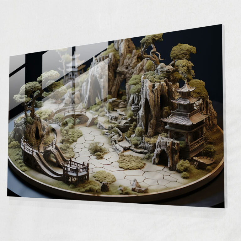 Intricate Zen Garden Glass Wall Decoration - The Zen Garden, Calmness, Sculptural Artwork, Glass Art