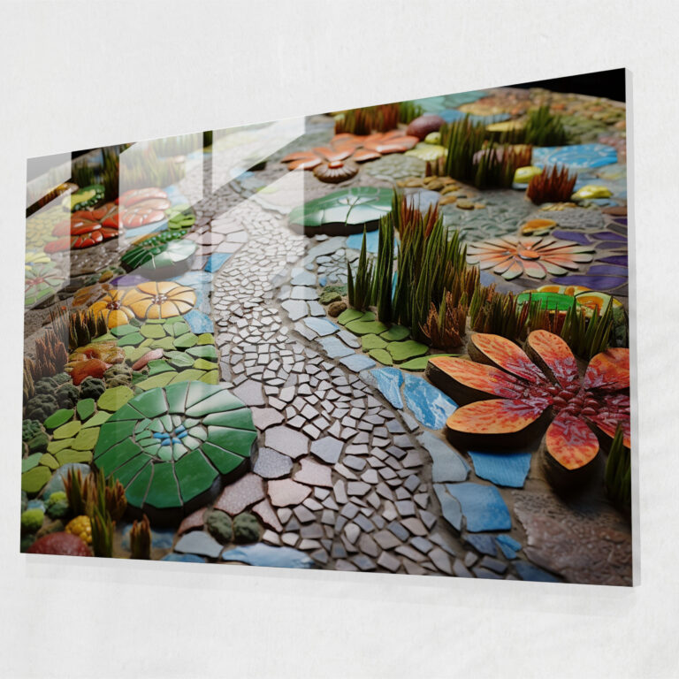 Colorful Mosaic Zen Garden Glass Print - The Zen Garden, Zen Garden, Vibrance, Modern Art