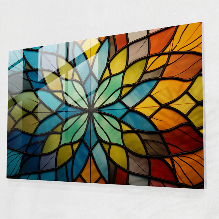 Zen Garden Stained Glass Wall Art - The Zen Garden, Stained Glass Design, Zen Buddhism, Home Decoration