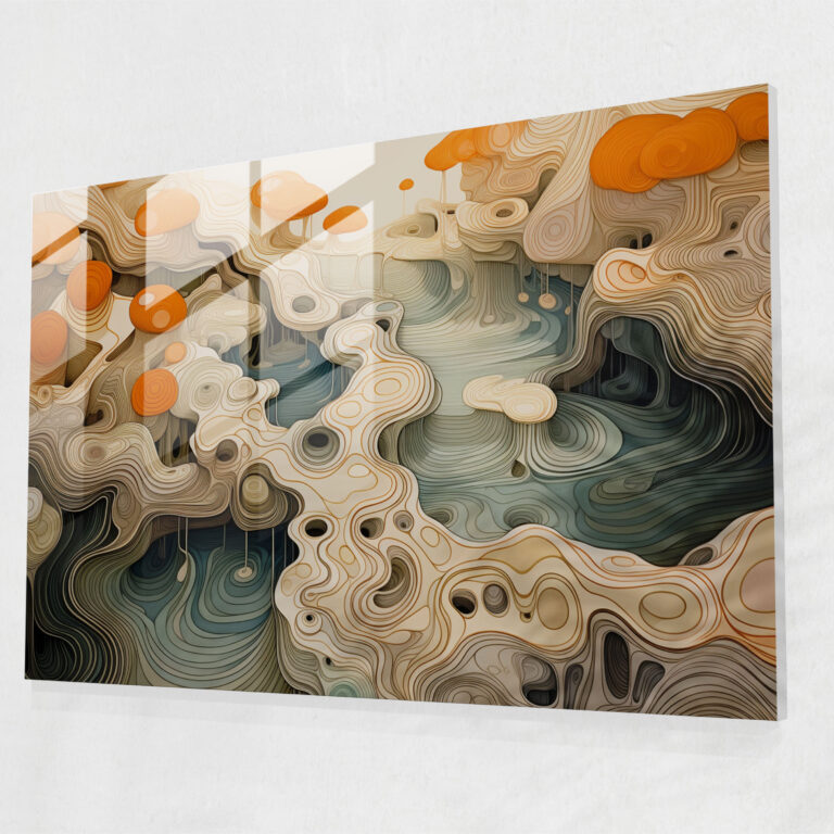 Abstract Zen Garden Glass Art - The Zen Garden, Wall Decoration, Glass Wall Art, Glass Art
