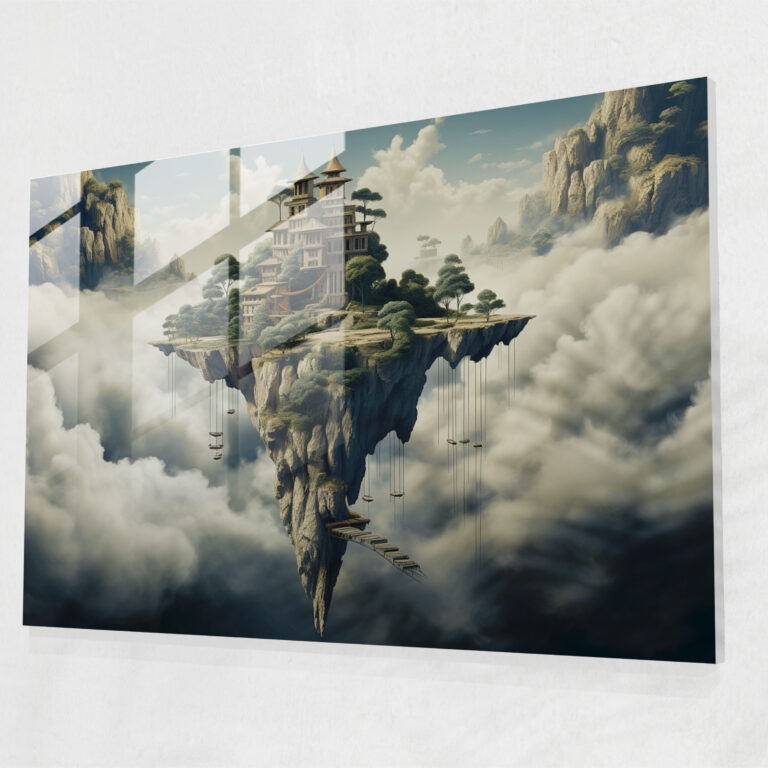 Surreal Zen Garden Glass Wall Art - The Zen Garden, Glass Print, Surreal Artwork, Zen Garden