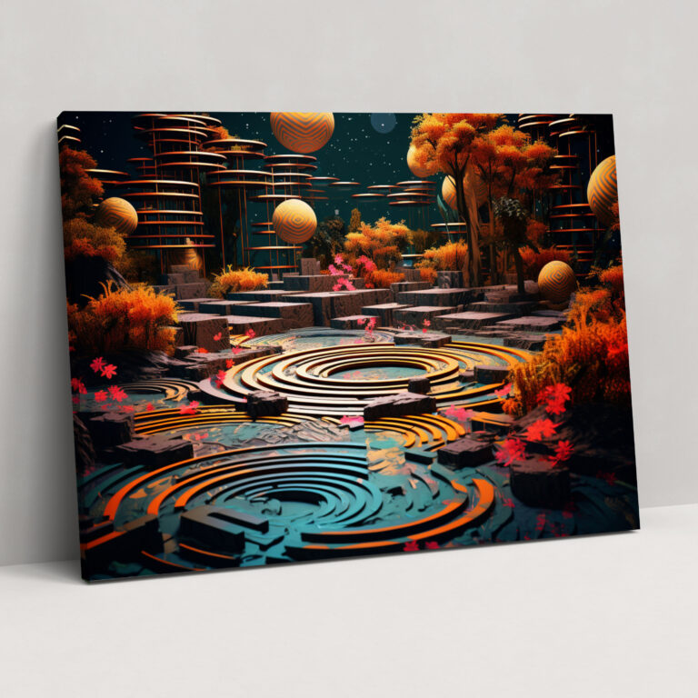 Modern Zen Garden Canvas Print - The Zen Garden, Wall Decoration, Geometric Patterns, Canvas Print
