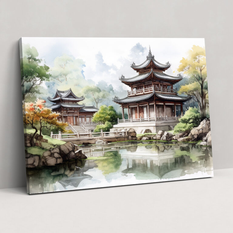 Zen Garden Wall Art Decoration - The Zen Garden, Home Decoration, Canvas, Buddhist Temple