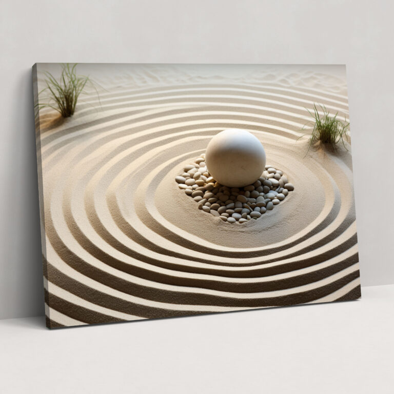 Realistic Zen Garden Canvas Print - The Zen Garden, Canvas Wall Art, The Zen Garden, Wall Art