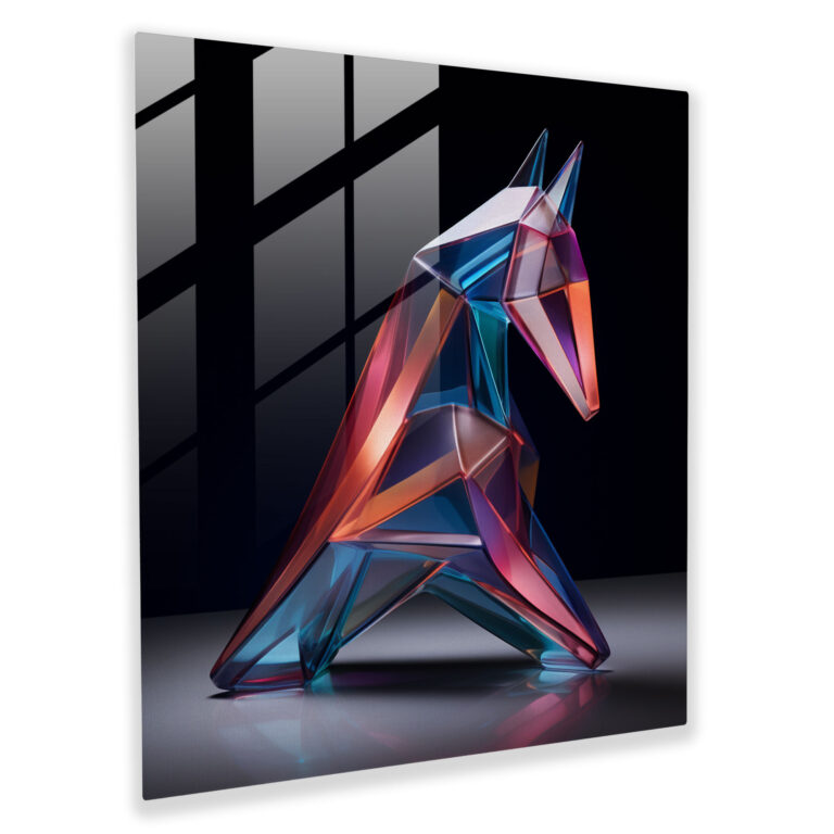 Abstract Glass Art - Geometric Unicorn Sculpture - Unicorn, Abstract Unicorn, Modern Elegance, Geometric Designs