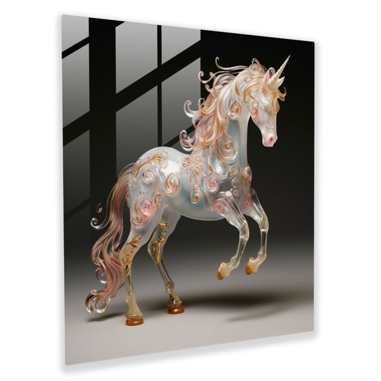 Blown Glass Sculpture - Elegant Unicorn - Unicorn, Glass Wall Art, Sculpture, Unicorn
