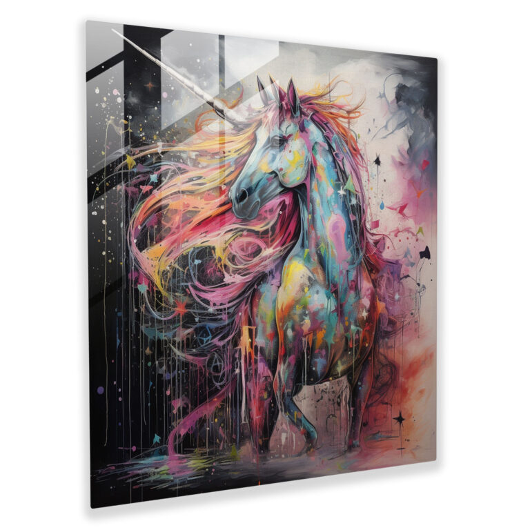 Powerful Unicorn Glass Print - Unicorn, Wall Decoration, Home Decoration, Captivating