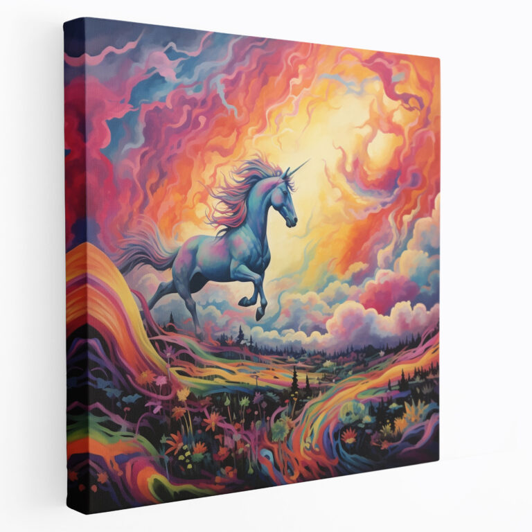 Unicorn Canvas Print - Imaginative Acrylic Wall Decor - Unicorn, Wall Art, Canvas Wall Art, Unicorn