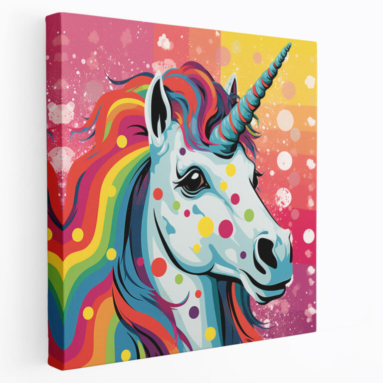 Pop Art Unicorn Canvas Print - Unicorn, Statement, Wall Art, Unicorn