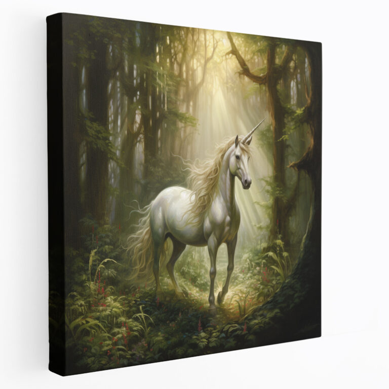 Regal Unicorn Wall Art - Unicorn, Atmosphere Of Elegance, Elegance, Realistic Oil Painting