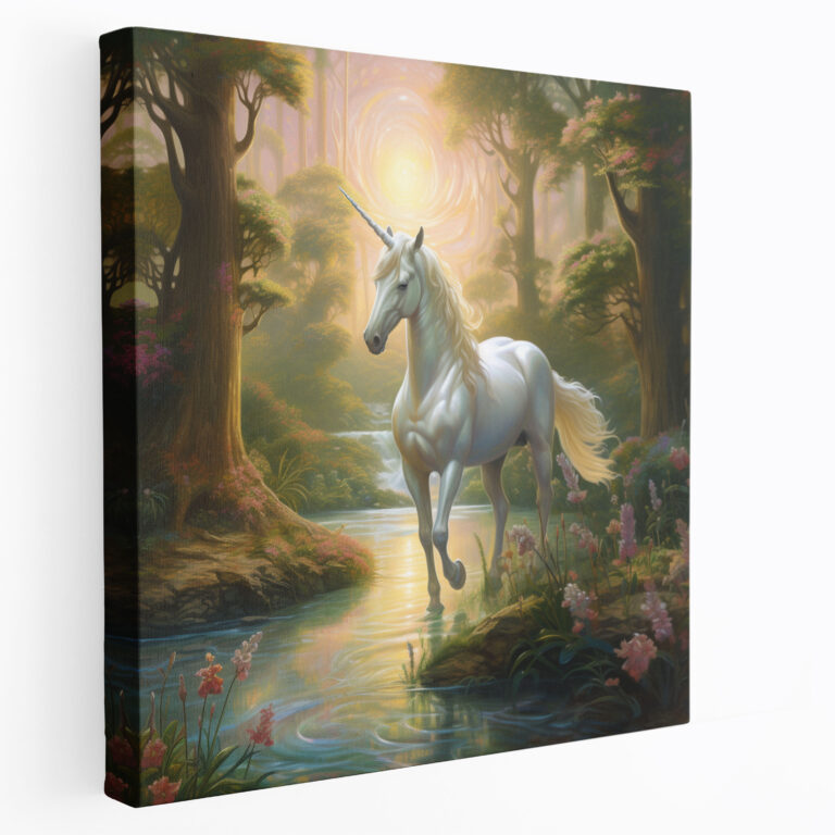 Realistic Unicorn Wall Art - Unicorn, Canvas Wall Art, Majestic, Unicorn