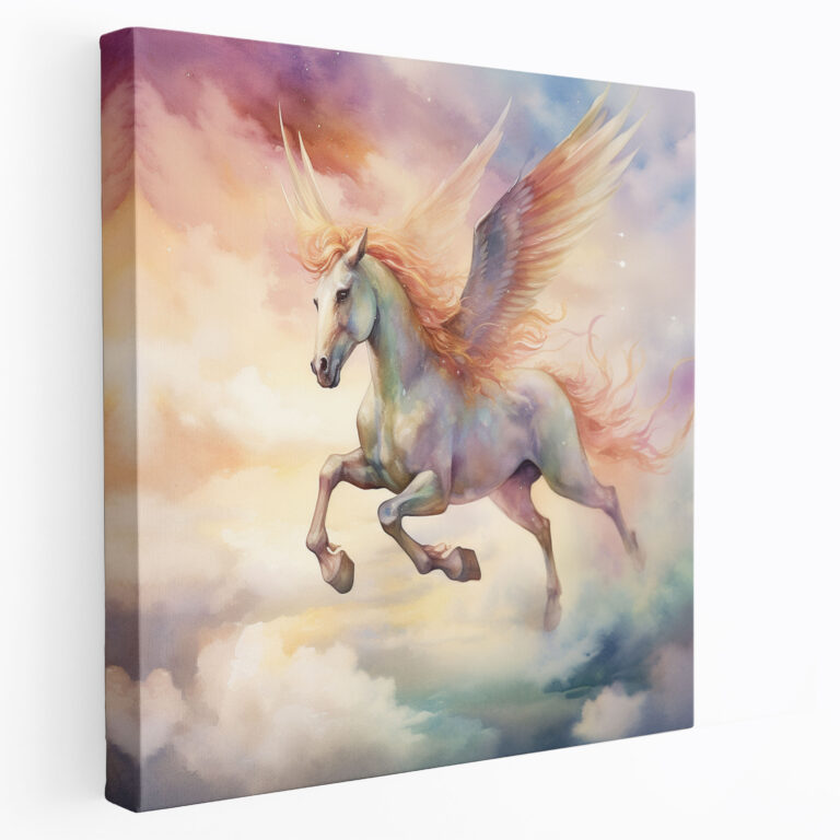 Unicorn Wall Art - Fantasy Watercolor Canvas Print - Unicorn, Illustration, Canvas Wall Art, Wall Art