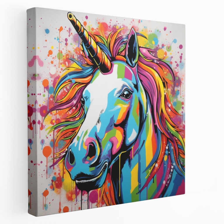 Unicorn Canvas Print - Pop Art Wall Decoration - Unicorn, Canvas Wall Art, Comic Book Feel, Pop Art Design