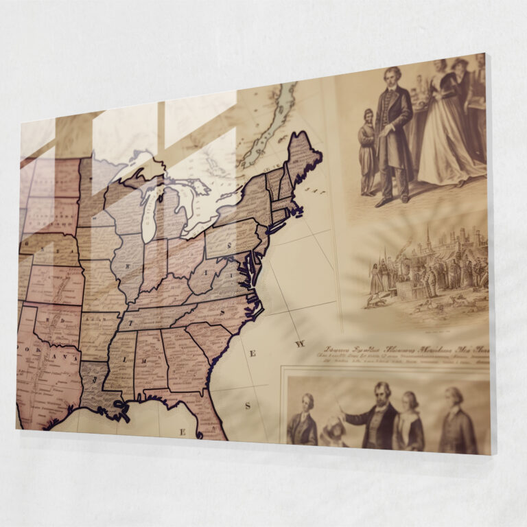 United States Of America Map Glass Print - United States Of America Map, Glass Print, Wall Decoration, Home Decoration