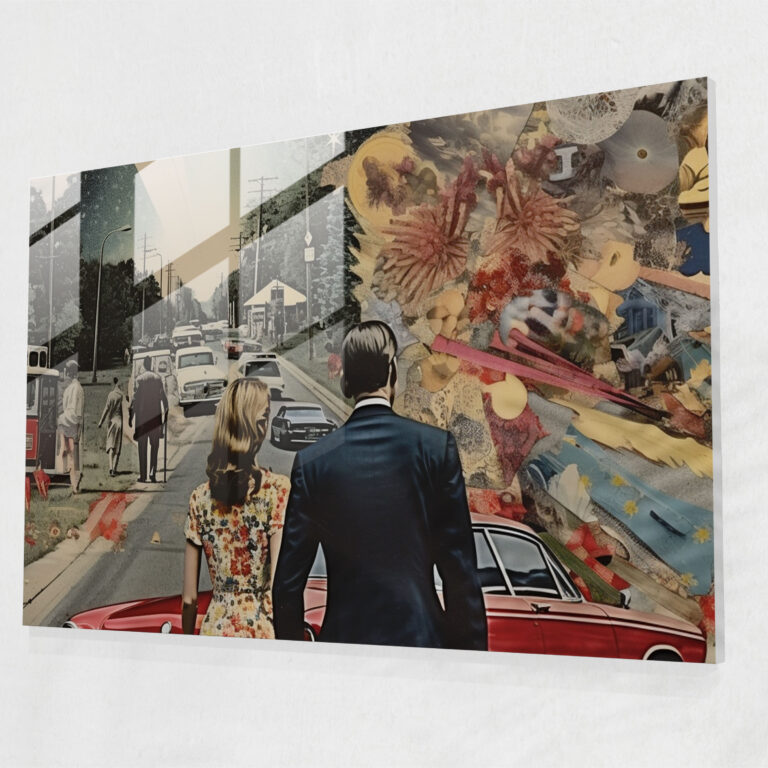 United States Of America Glass Print - United States Of America Map, Diverse American Scenes, Modern Art, Dynamic