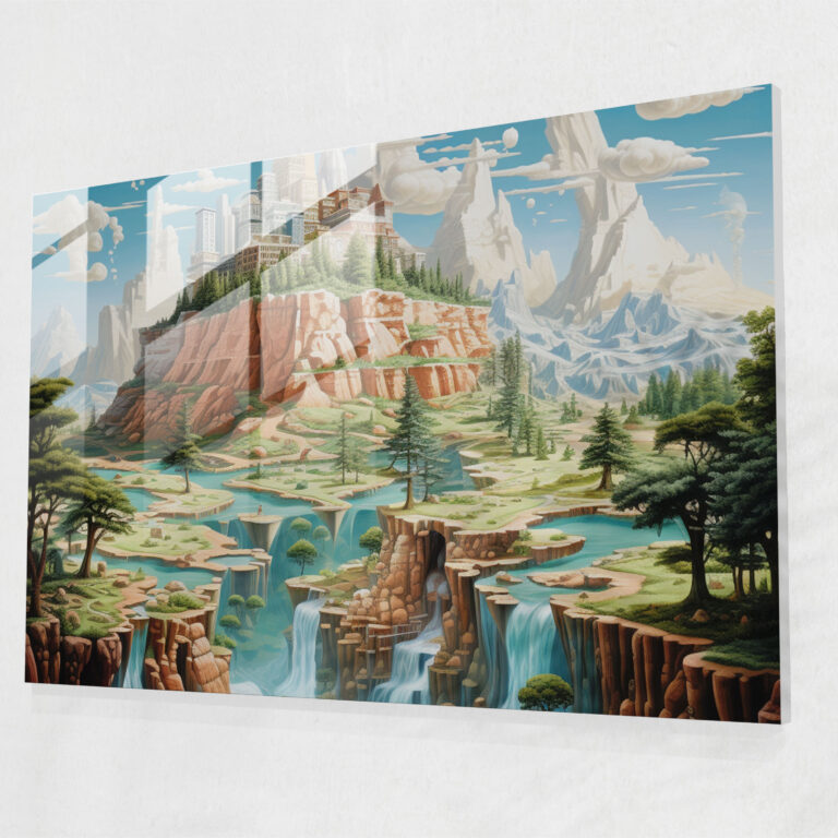 United States Of America Glass Art - United States Of America Map, Interpretation, Geography, Whimsical